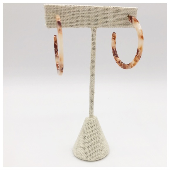 RESERVED 3 pairs TORTOISE HOOP EARRINGS - Picture 3 of 7